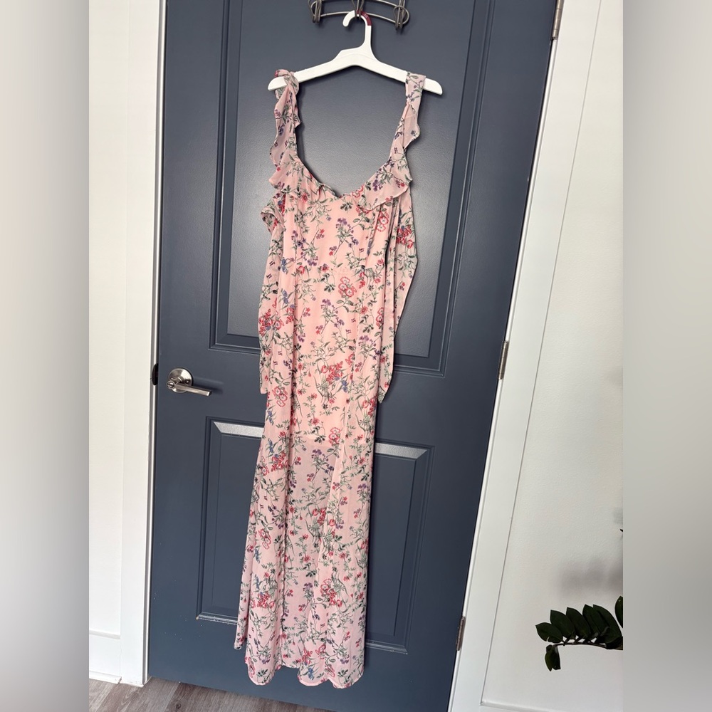 Floral Maxi Dress in Pink and Blue